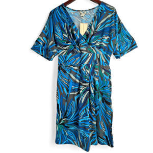 NWT Jonathan Martin Ibiza Floral Splash Sundress - Size 6 Blue Green Stretchy‎